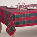 Saro Lifestyle SARO 4837.RG65120B 65 x 120 in. Rectangle Plaid Design Square Tablecloth  Red & Green 4837.RG65120B